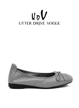 UDV平底芭蕾鞋2025夏季新款浅口软底单鞋真皮瓢鞋多巴胺蛋卷女鞋