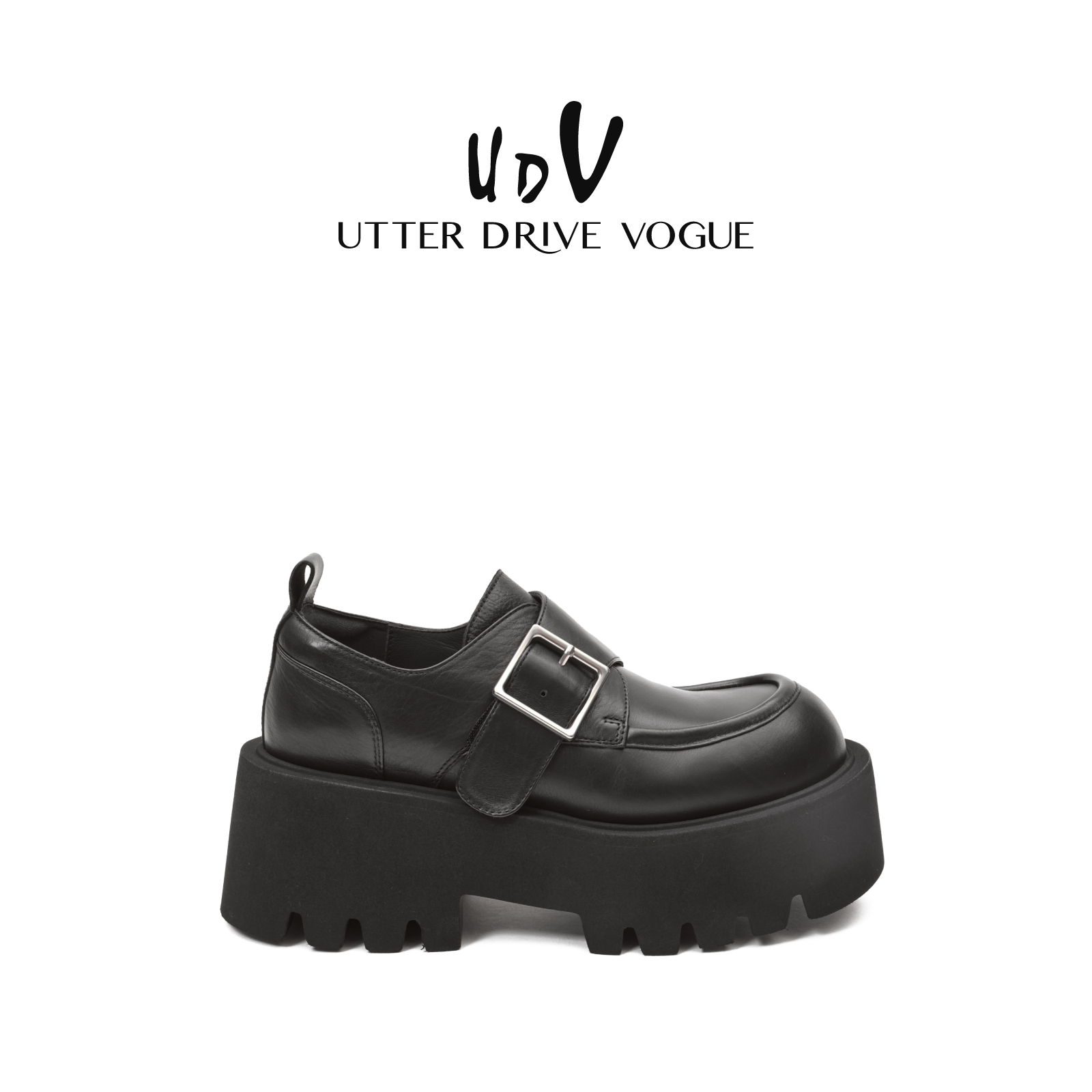 UDV英伦风厚底乐福鞋女2025秋季新款增高小皮鞋学院风通勤女鞋