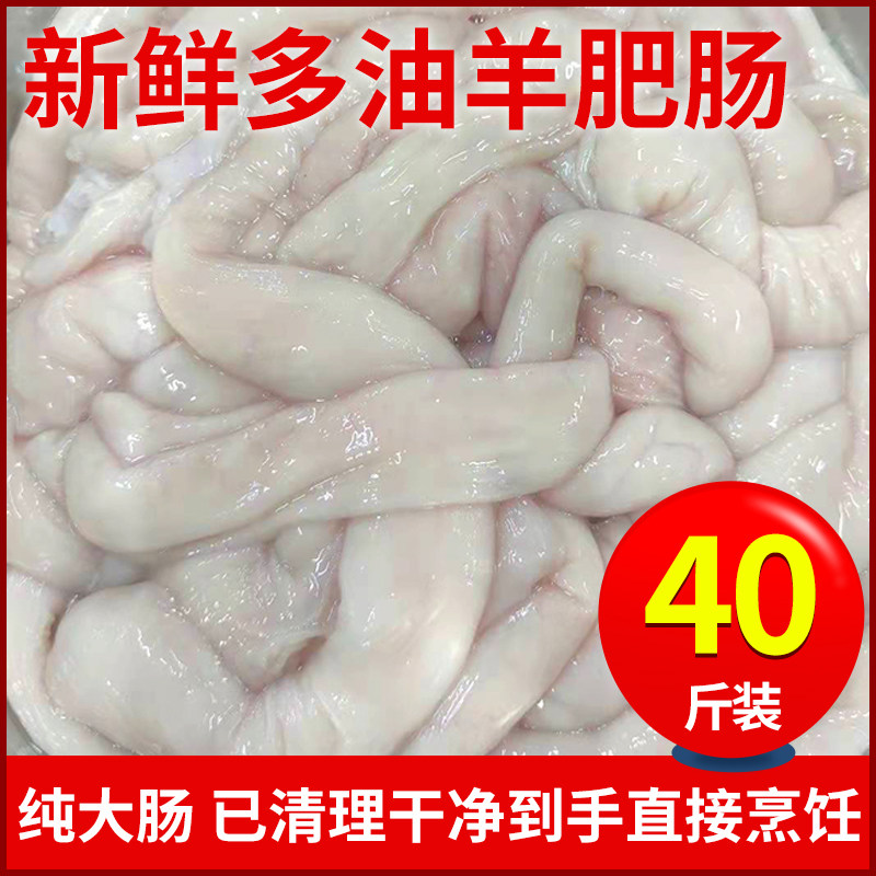 40斤装清真国产新鲜羊肥肠羊大肠冷冻商用羊杂羊肠下水肥油肠子生