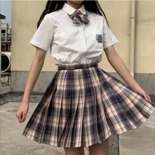 女超短裙格子日系正版格裙中牌学生制服套装温柔水手服百褶裙
