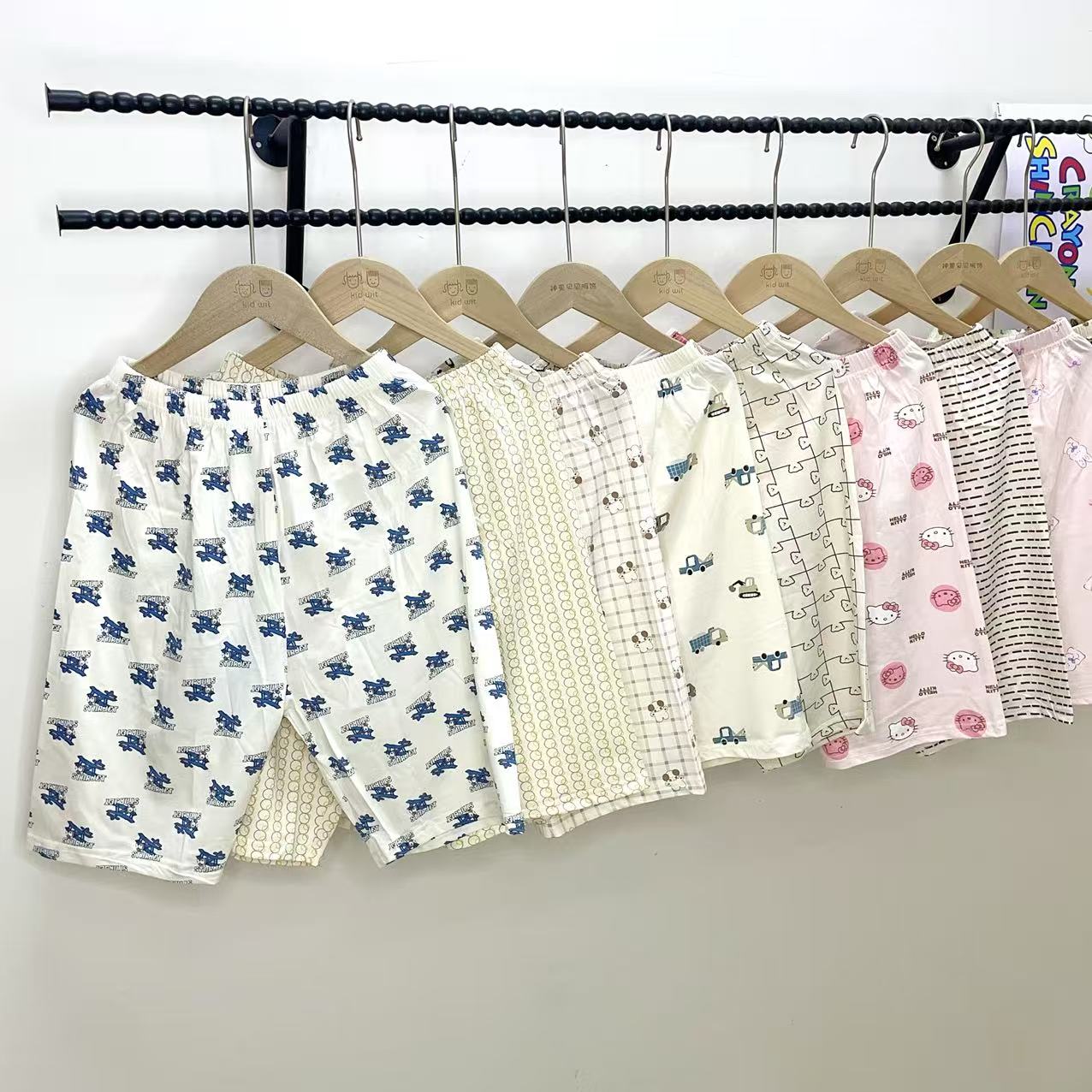 儿童棉莫肥版五分家居打底短裤