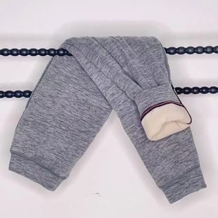 校服神裤 儿童秋冬三层夹棉云朵蚕丝羊毛暧绒纯色内穿打底保暖裤