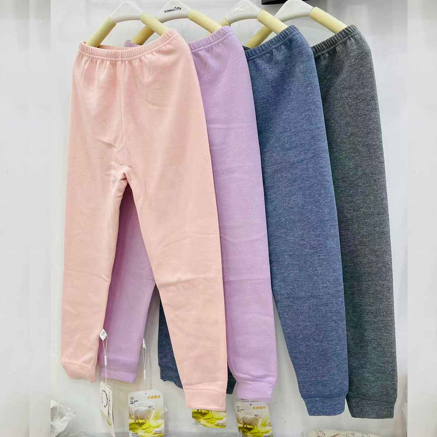 儿童厚款纯色单条缩口秋裤