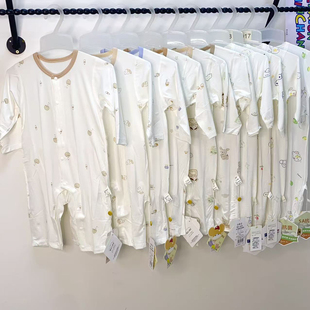 莫代尔婴幼儿连体衣夏季薄款宝宝长袖哈衣爬服家居服睡衣73-90