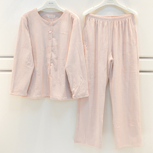 雪尔绵睡衣2026秋冬女士海岛绒素色薄绒保暖圆领气质宽松家居服套