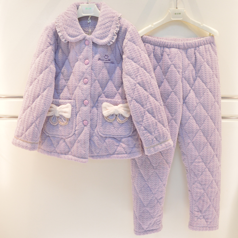 冬季加厚保暖睡衣家居服芬腾女士