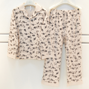 安之伴睡衣2026新品秋季女士暖芯棉花朵时尚长袖宽松稳重家居服套