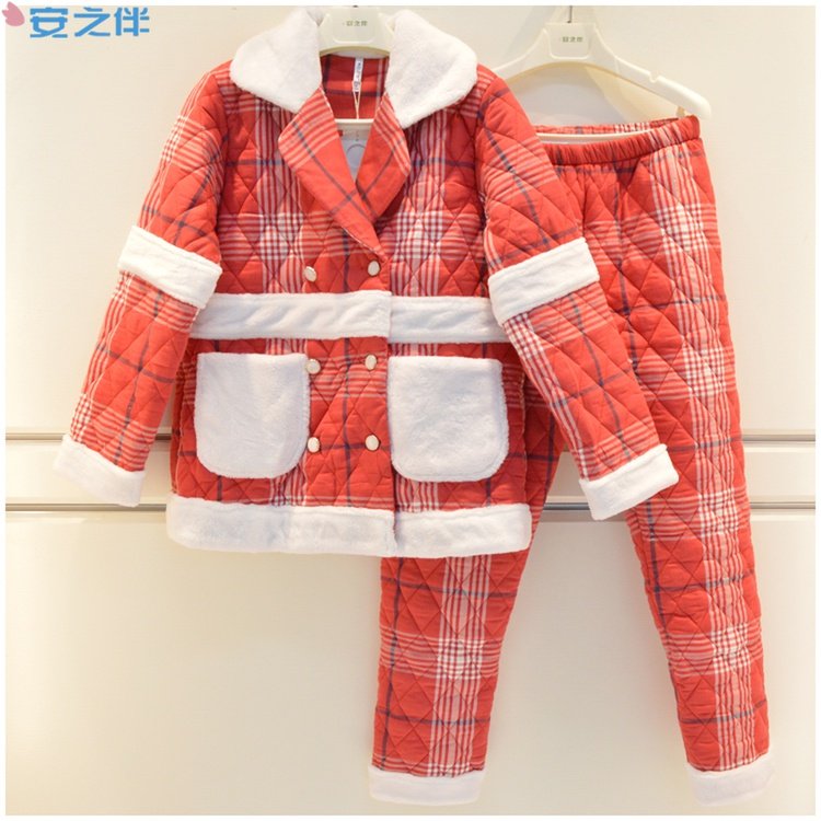 特价安之伴睡衣冬季女士梭织格子三层加厚夹棉日系甜美保暖棉袄套,女士内衣/男士内衣/家居服,睡衣/家居服套装,淘宝优惠券,粉丝福利购,淘宝优惠卷