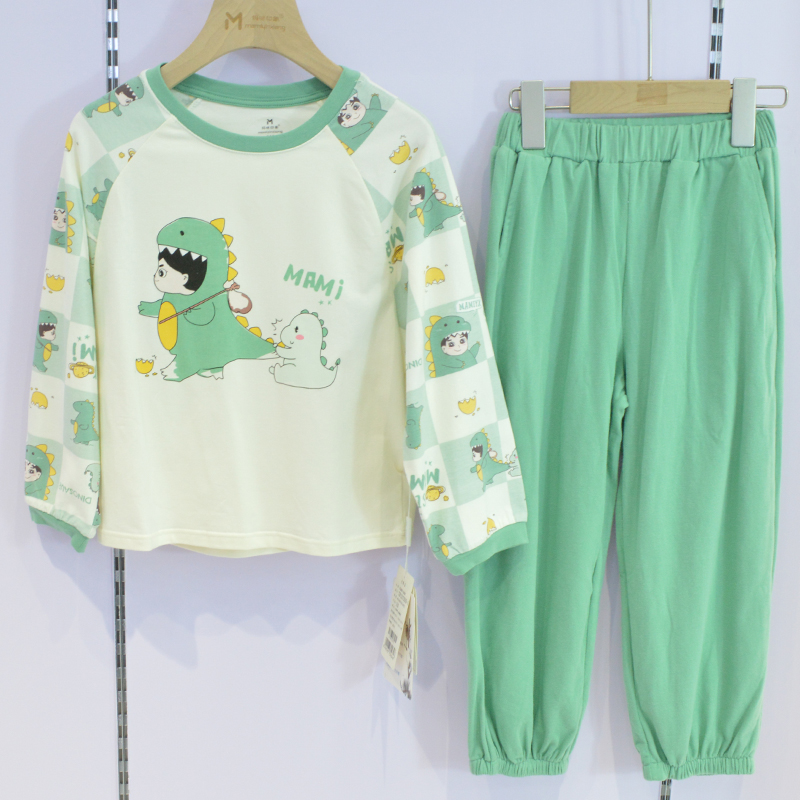 少年休闲圆领童装家居服套