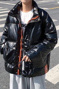 现货3000件男士90白鸭绒羽绒服男短款2021亮面yr902限图片