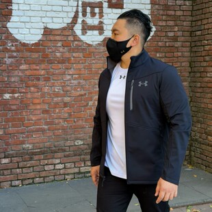安德玛UA秋冬Shield防泼水防风拉链户外运动跑步保暖卫衣软壳夹克