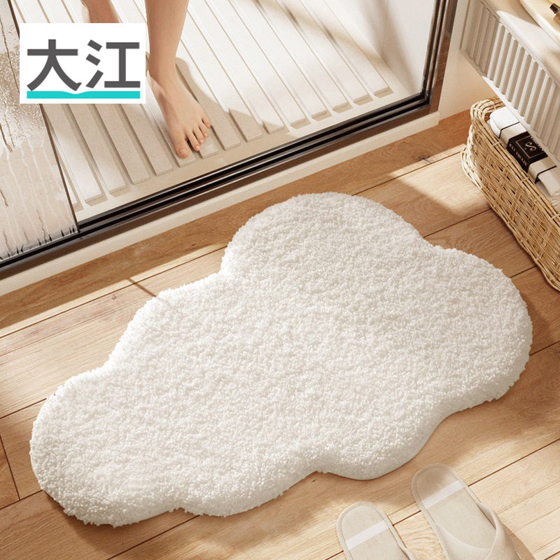 小清新云朵高克重浴室吸水地垫植绒家用卫生间入口防滑速干脚垫