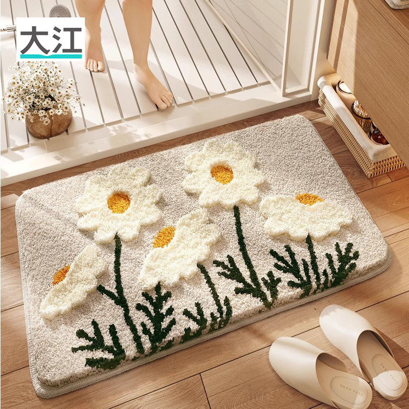大江植绒地垫小清新浴室吸水家用卫生间入口防滑速干地毯脚垫子