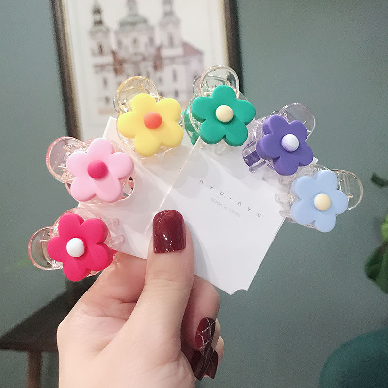 韩国泫雅风抓夹花朵发夹女发饰糖果色迷你抓夹小号网红发卡头饰夹