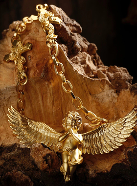 新年礼物开运小天使22k金项链