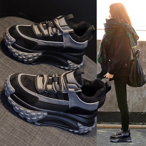 厚底松糕老爹鞋女2025新款秋冬季