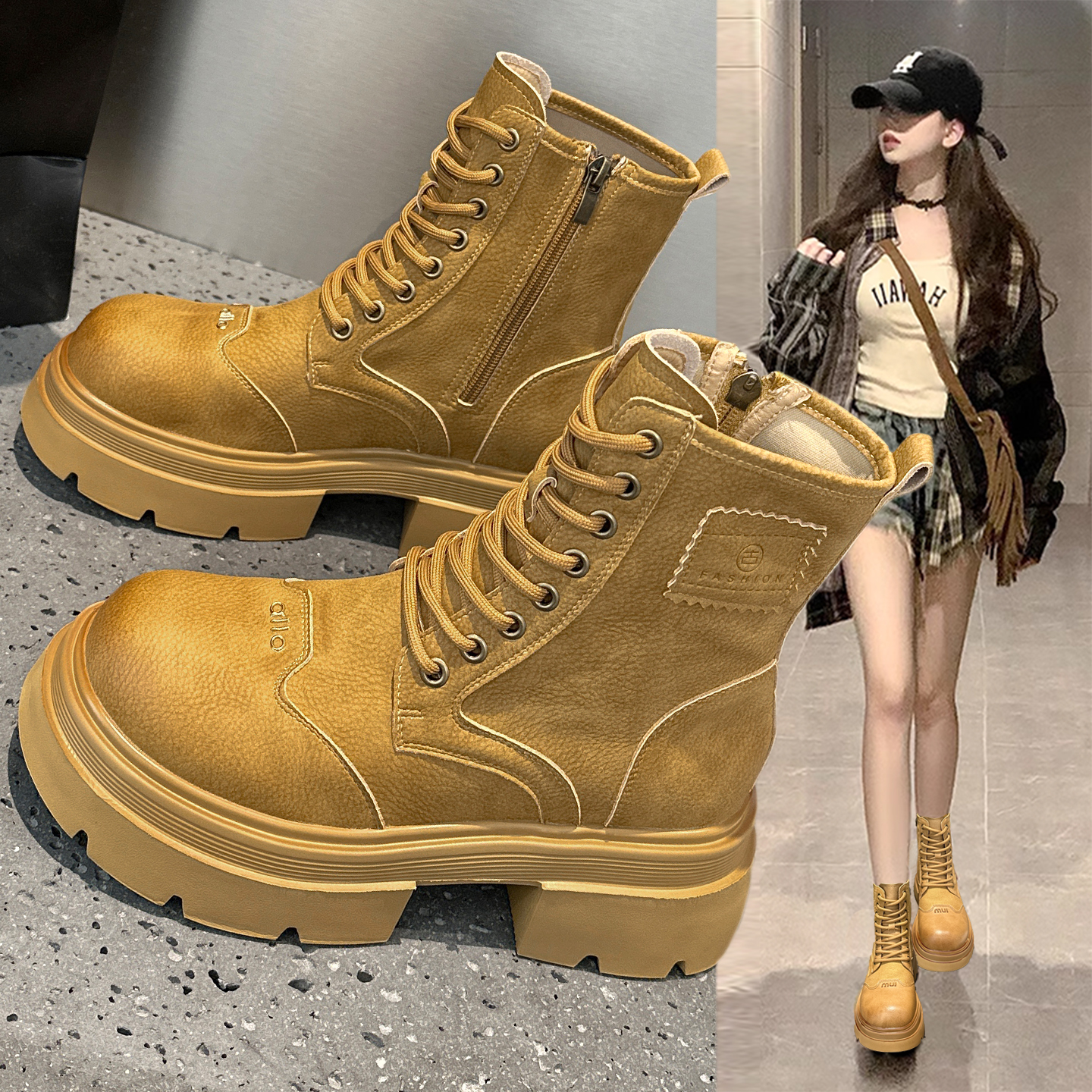 超火真皮马丁靴女2025年秋季新款