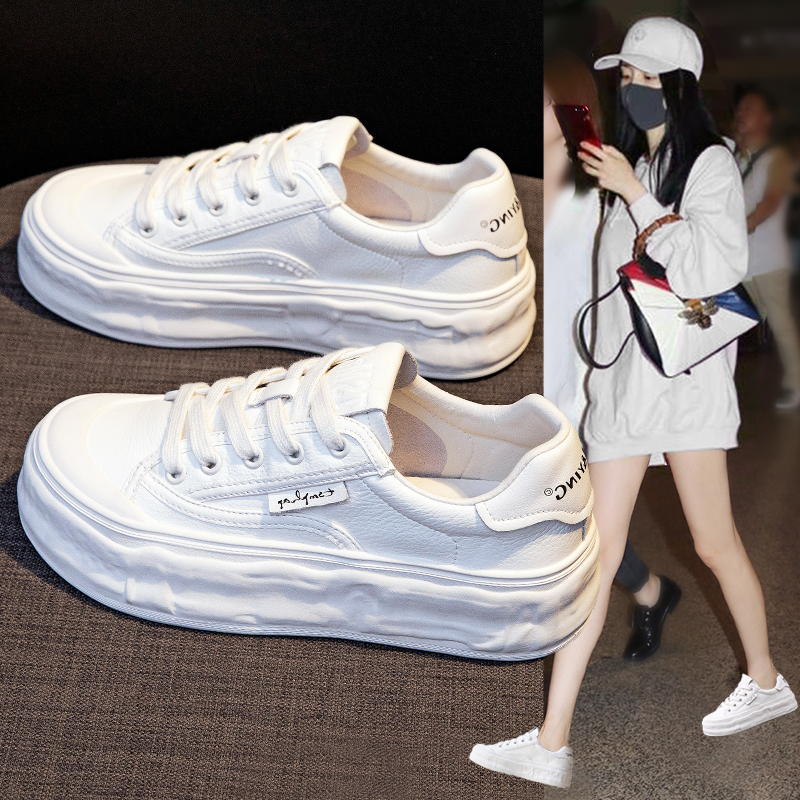 真皮牛皮小白鞋女2025年春季新款
