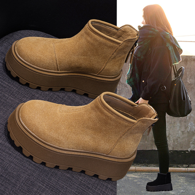 内增高雪地靴女2025新款冬季加绒