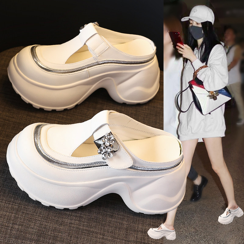 包头魔术贴半拖鞋女夏季2026新款