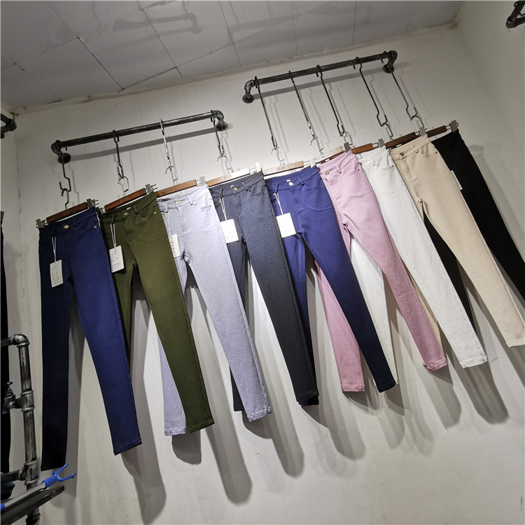 秋冬加绒新品彩色打底裤女外穿糖果色黑色外穿打底裤女高腰小脚裤