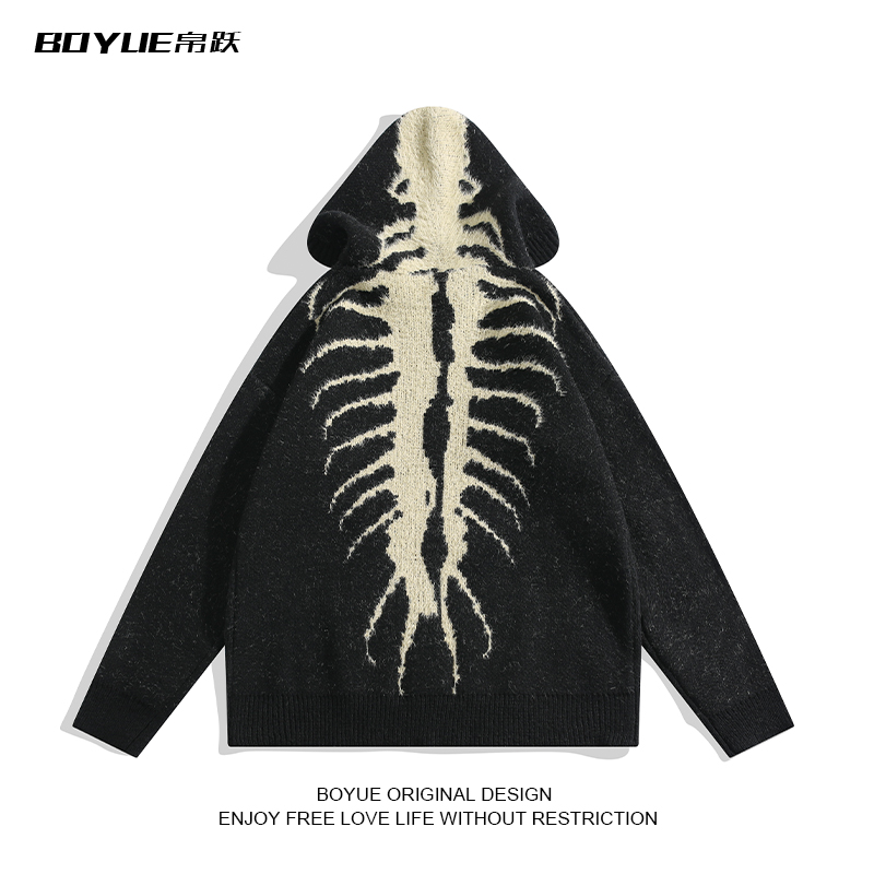 BOYUE帛跃暗黑系毛衣针织衫个性
