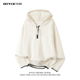 BOYUE帛跃韩系奶呼呼半拉链连帽毛衣想通勤撞色青少年针织衫 男女
