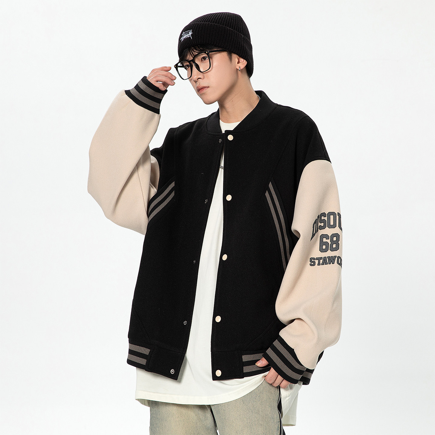 BOYUE帛跃美式街头风撞色运动夹克青少年情侣潮牌棒球服外套男女,男装,夹克,淘宝优惠券,粉丝福利购,淘宝优惠卷