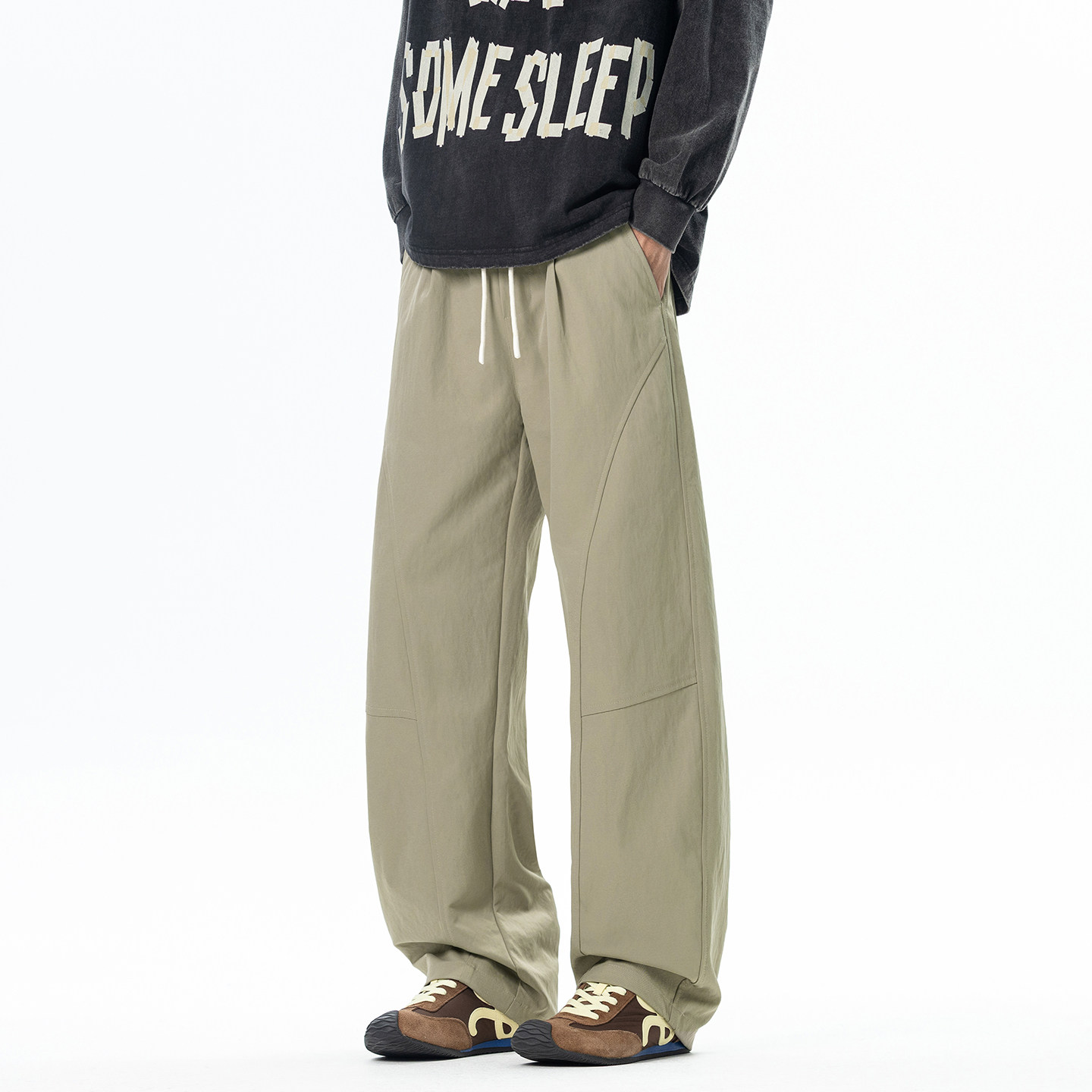 BOYUE帛跃纯色复古显高舒适百搭休闲裤户外运动大码工装弯刀裤男,男装,休闲裤,淘宝优惠券,粉丝福利购,淘宝优惠卷