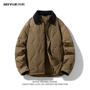 BOYUE帛跃冬季设计感拼接葫芦纹羽绒服轻薄保暖百搭情侣男女外套