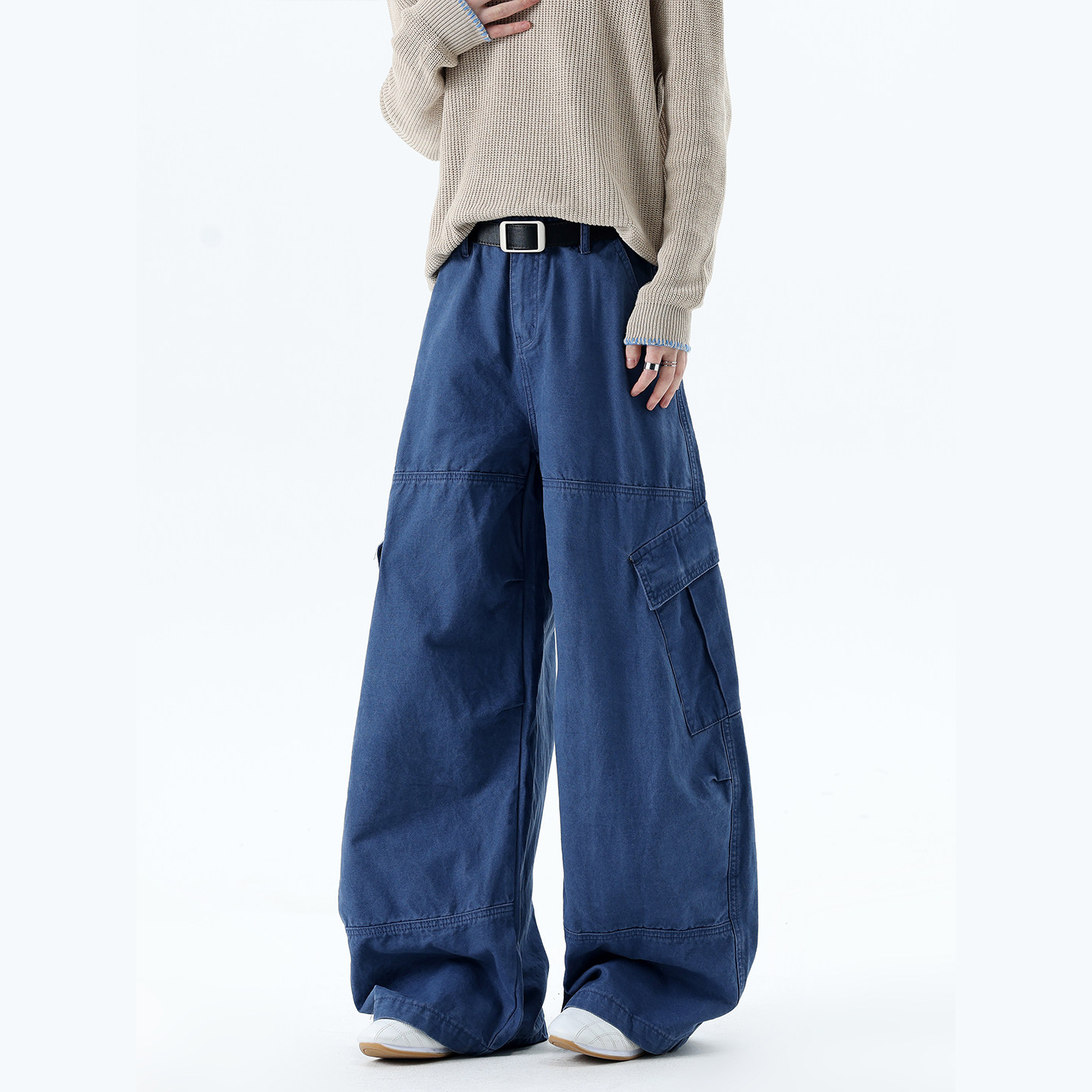 BOYUE帛跃美式复古阔腿牛仔裤男女宽松工装多口袋设计感休闲长裤,男装,牛仔裤,淘宝优惠券,粉丝福利购,淘宝优惠卷