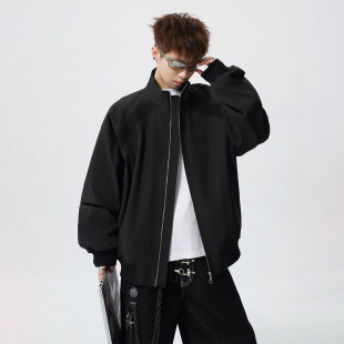 男女休闲夹克 街头简约工装 BOYUE帛跃美式 拼接立领棒球服外套大码