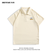 潮流cityboy翻领短袖 夏季 男士 BOYUE帛跃日系学院风字母刺绣POLO衫