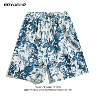 小清新速干海边舒适运动休闲五分裤 沙滩短裤 男 时尚 BOYUE帛跃美式