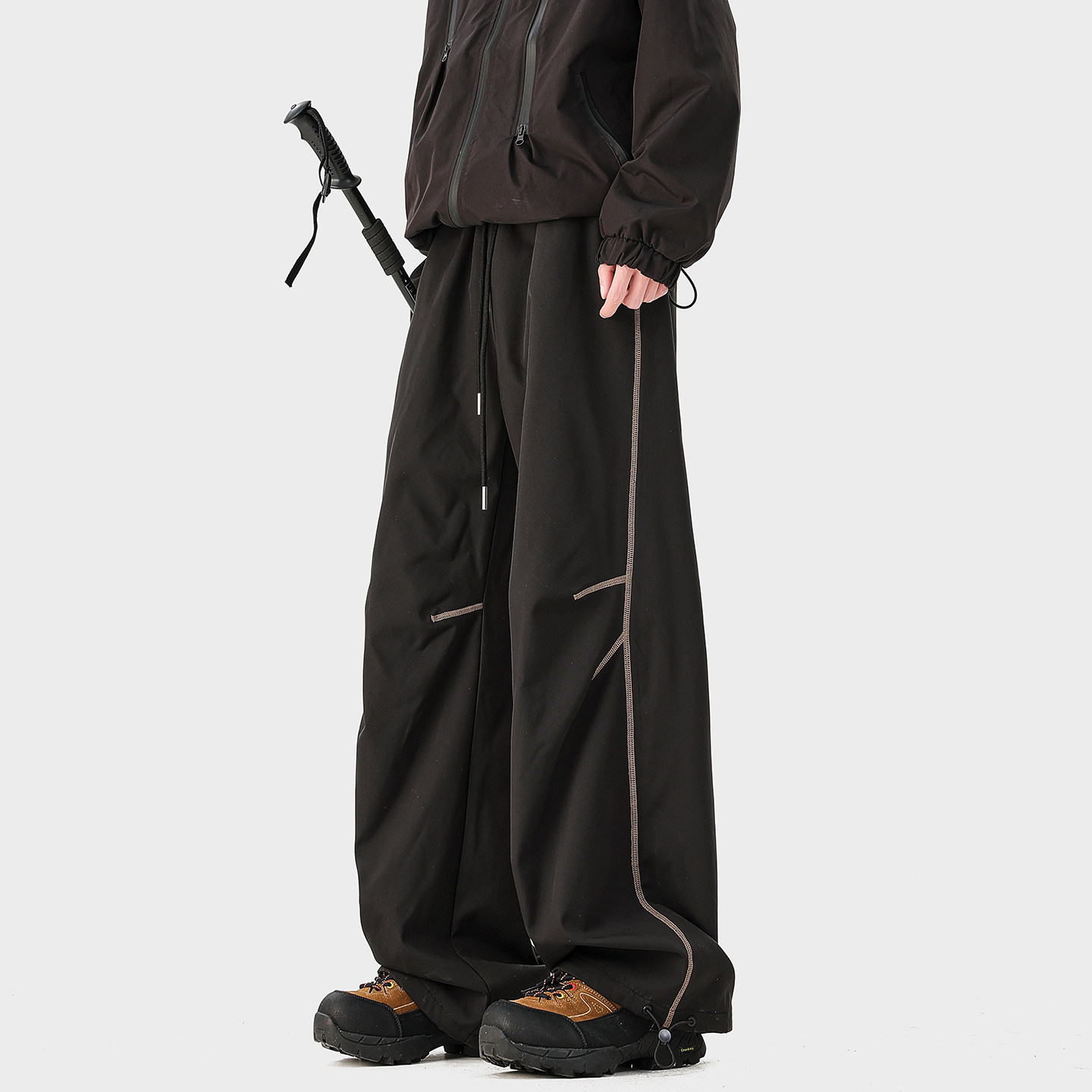 BOYUE帛跃防水加绒撞色休闲裤男