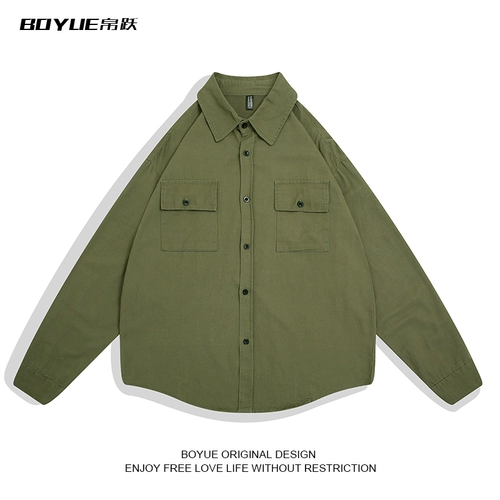 Демисезонная ретро рубашка для отдыха, оверсайз