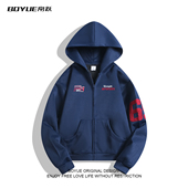 BOYUE帛跃国潮刺绣连帽卫衣街头休闲百搭帅气情侣运动风外套男女