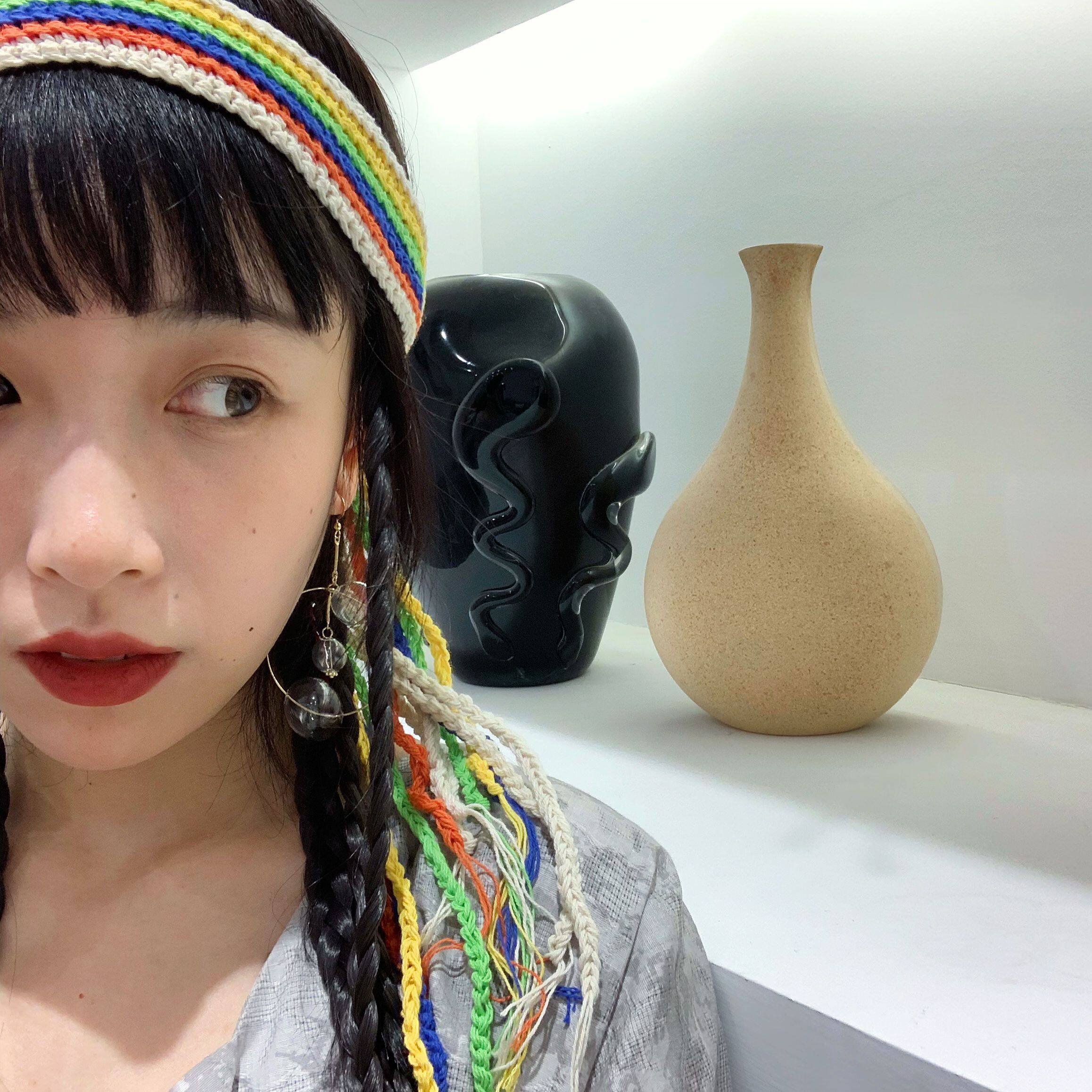 姚叔叔/只做给有品味女孩的一条艺术气息雷鬼彩色长流苏手工发带