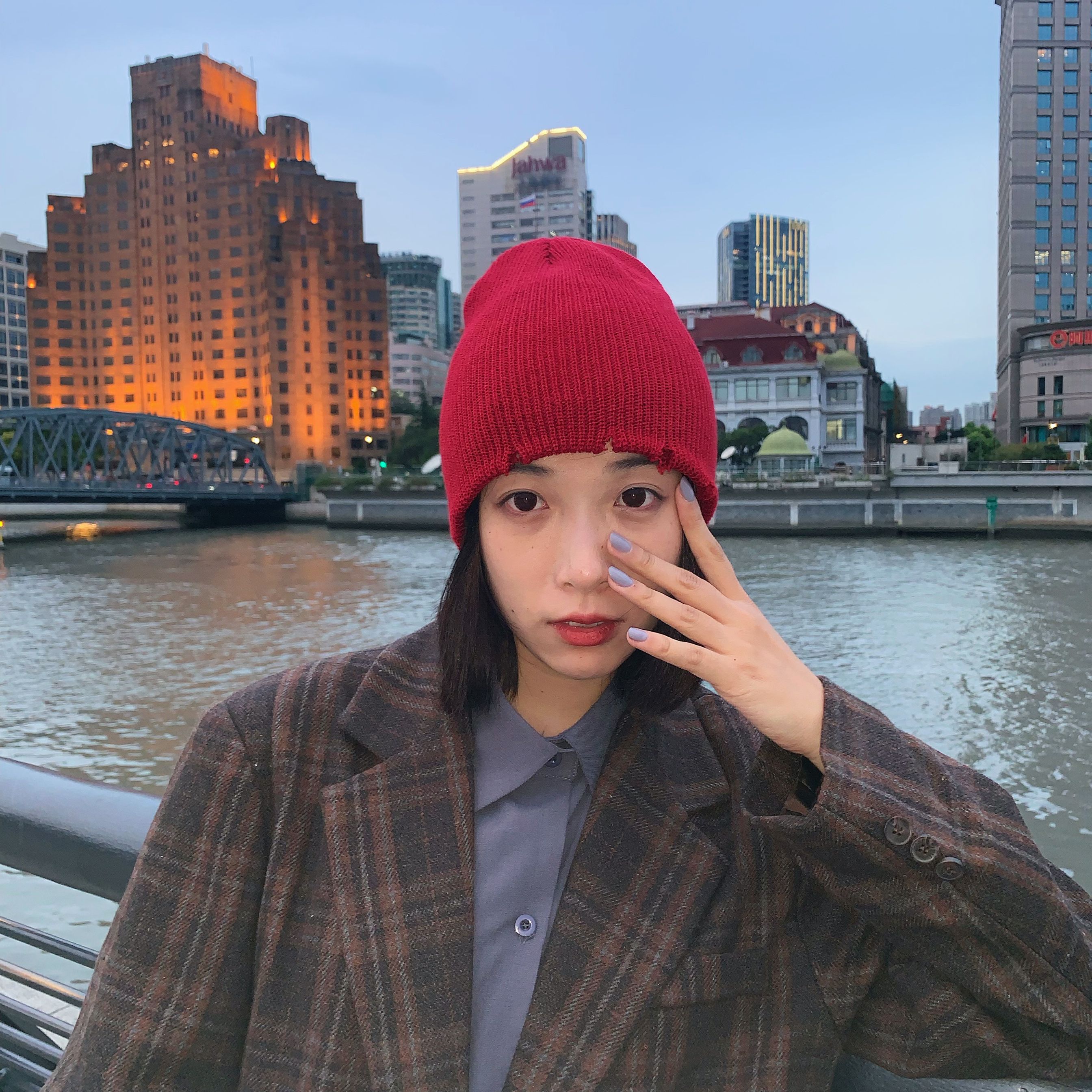 姚叔叔两种一顶纯色割破针织毛线