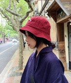 风刺绣渔夫帽子女 好戴百搭水洗做旧舒适全棉工装 姚叔叔 人手一顶