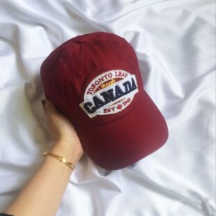 insi风百搭美式 复古做旧Canada英文刺绣鸭舌帽可调节棒球帽子男女
