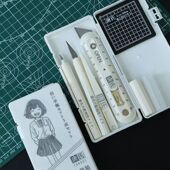 唐氏美工刀手账工具套装 全套刻刀镊子小切割垫板笔刀手帐工具套装