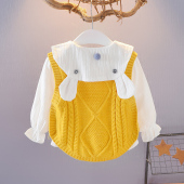 3岁女童长袖 上衣两件套8 新款 9个月婴儿衣服套装 女宝宝春秋装