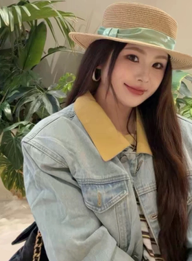【我的头不圆】赫本风法式平顶草帽子女海边度假遮阳防晒帽大头围