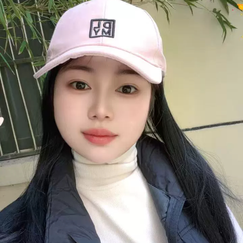 帽子假发一体遮阳棒球帽夏季全头套锁骨发显脸小带头发防晒帽图片