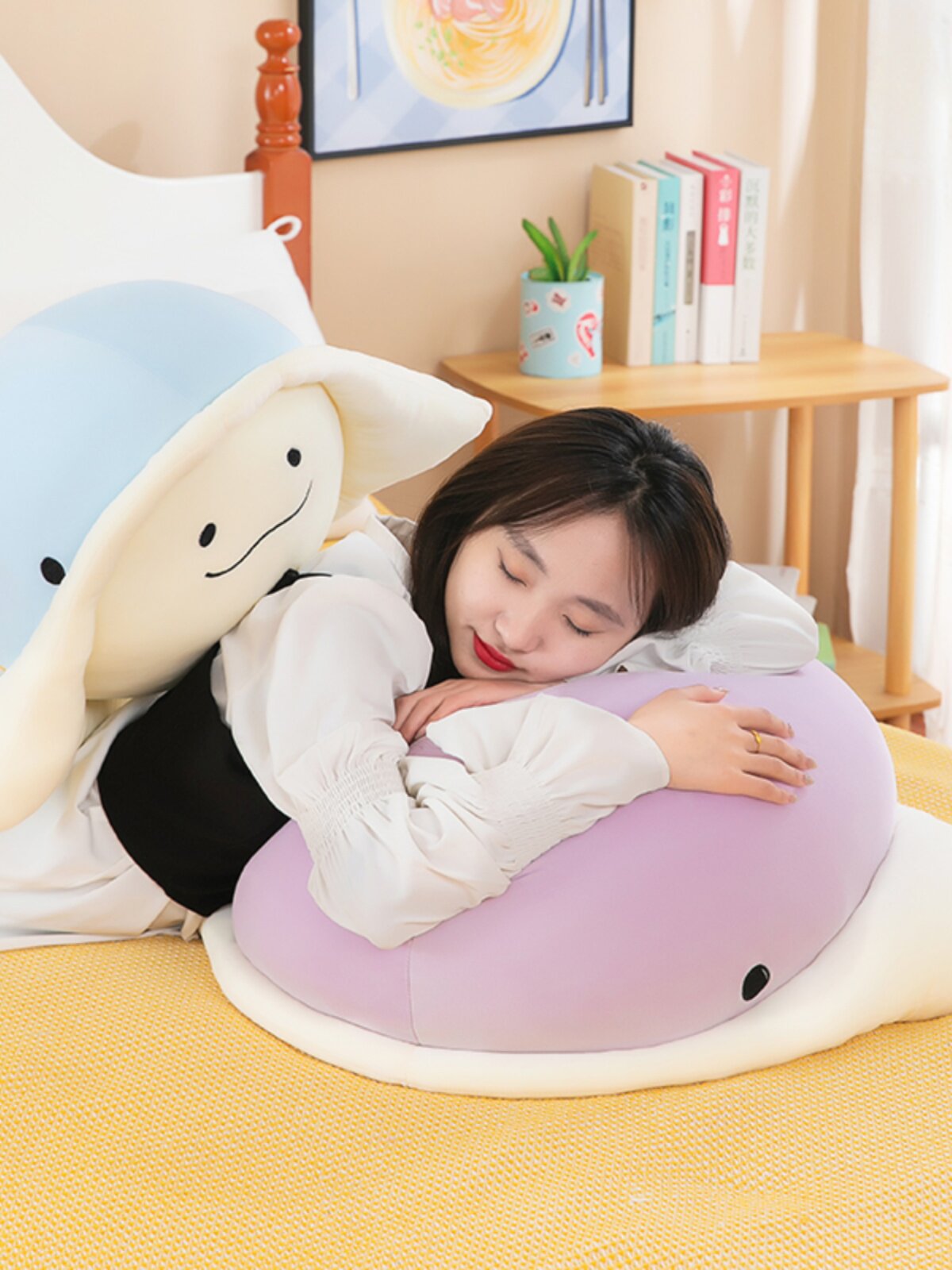 귀여운 바다 생물 레이 베개 어린이 헝겊 인형 침대 부드러운 다리 클립 플러시 장난감 여성을위한 생일 선물