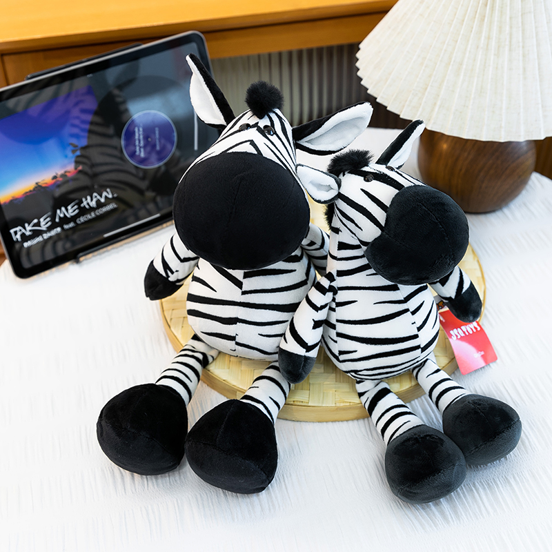 可爱斑马毛绒玩具公仔黑白条纹玩偶布娃娃儿童礼物挂件包包钥匙扣