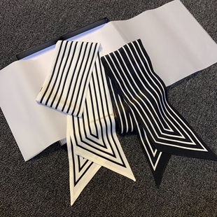 北欧极简真丝小飘带 不易皱 100桑蚕丝双绉双层真丝小丝巾