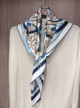 【传奇鞍辔】桑蚕丝18姆米砂洗斜纹绸大方巾披肩丝巾85CM方巾