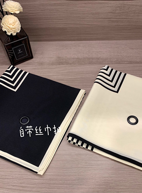 tot经典条纹6a级真丝丝巾 100%桑蚕丝双绉披肩90方巾